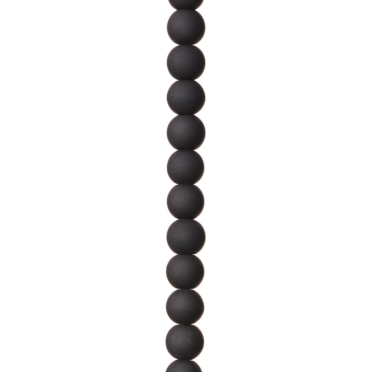 9 Packs: 24 ct. (216 total) Black Glass Round Beads, 8mm by Bead Landing™